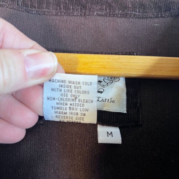 LAL Live a Little Corduroy Ruffled Front Lightweight Casual Jacket Size Medium - Picture 10 of 11